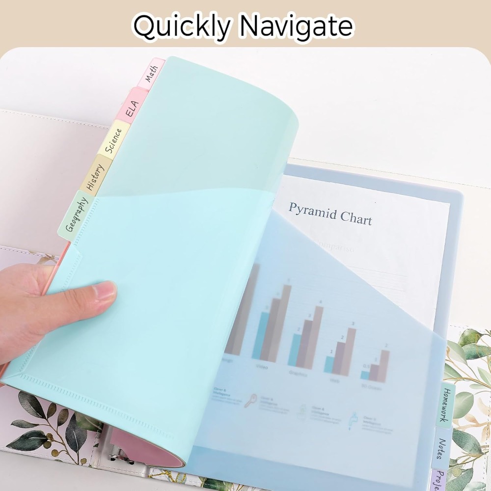 8 pcs A4 Pastel Binder Divider - Tab Divider A4 ulasan dan harga
