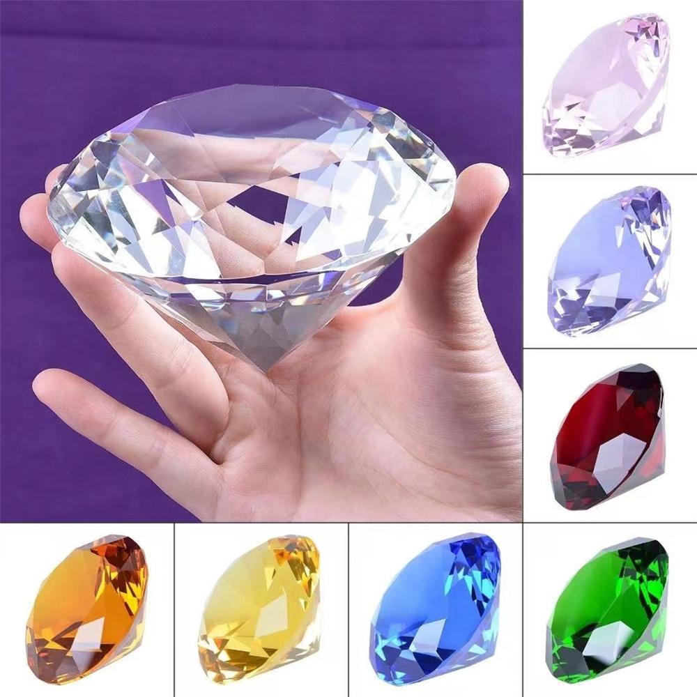 10 Colors Crystal Diamond Shap - Paper Weight Crystal ulasan dan harga