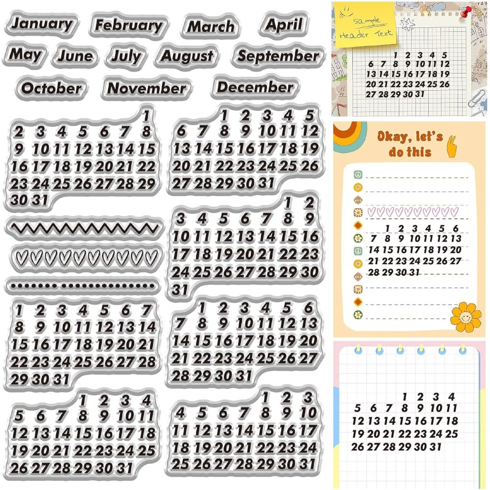 Calendar Date Clear Stamps Vin - Rubber Date Stamp ulasan dan harga