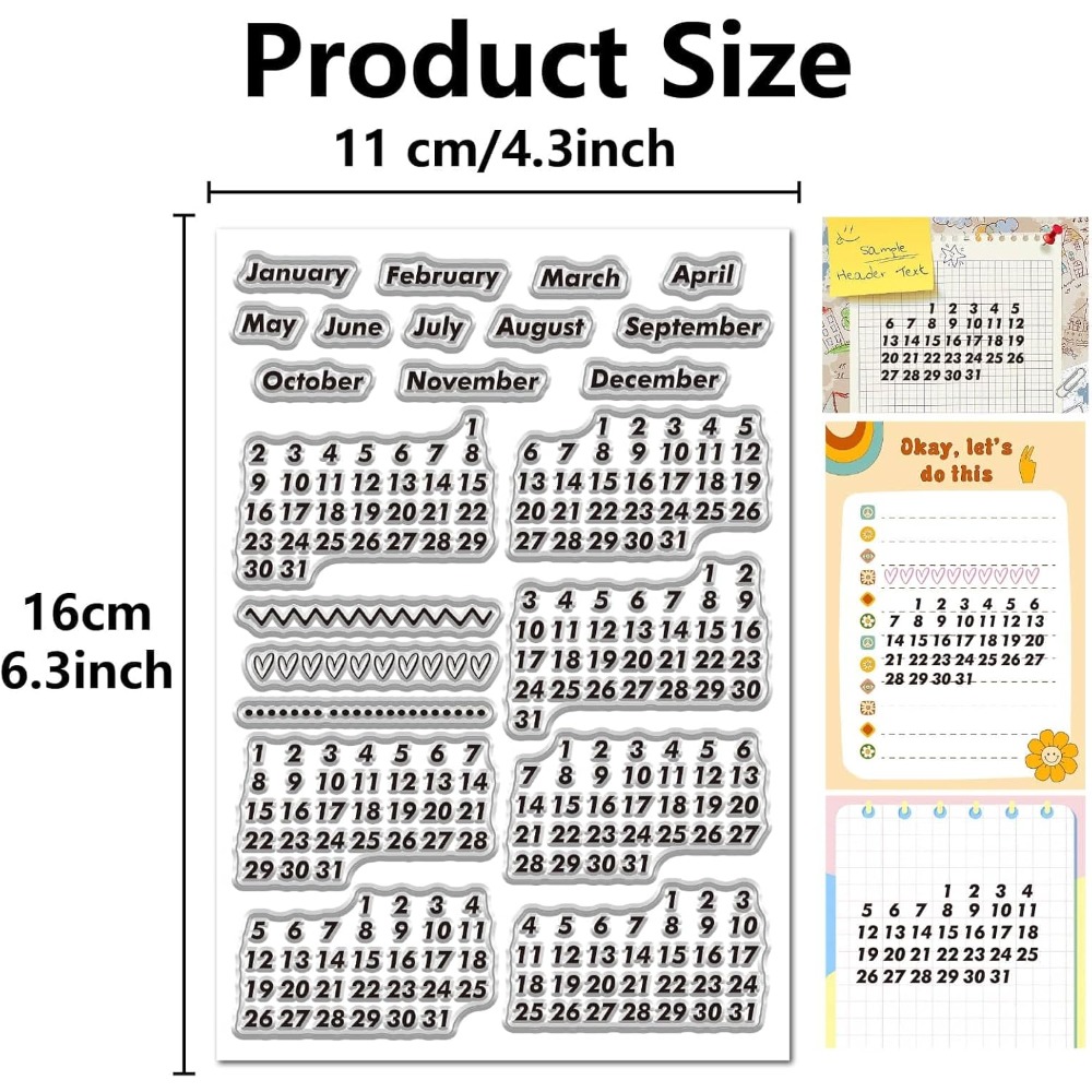 Calendar Date Clear Stamps Vin - Rubber Date Stamp ulasan dan harga